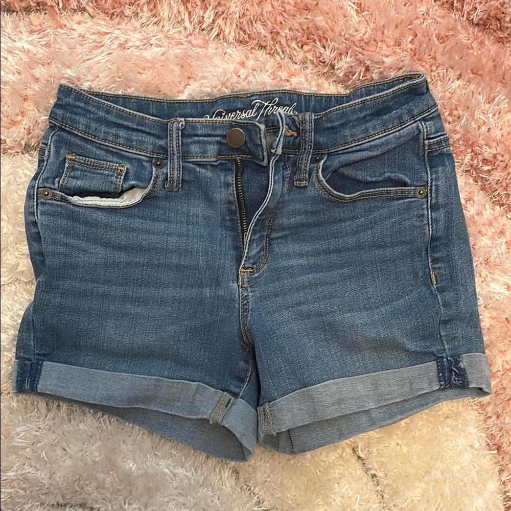 Universal Thread Blue Jean Shorts with Cuffed Hem